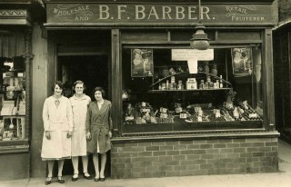B F Barber's Bottom Shop - 1920s - Miss Kirby, Mrs. Barber, Edna Angood