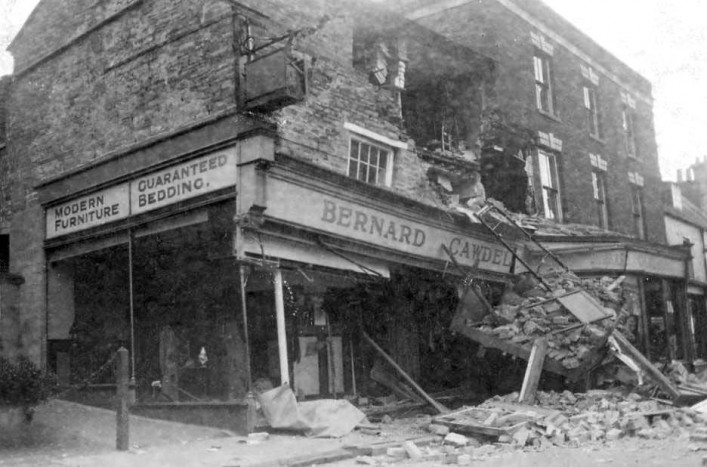 Lorry collided with the front of the building, 17th September 1936