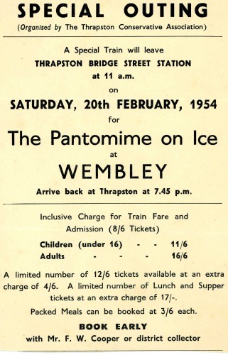 A trip to Wembley by train, Saturday, 20th February 1954