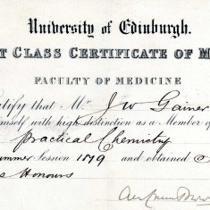 Edinburgh University Certificate