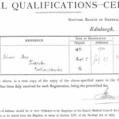 Additional Qualifications  27th July 1906