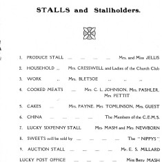 A Housewife's Fair - 31st January, 1929 Stalls & Stallholders