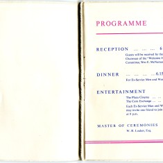 Safe return from 1939-1945 War  - Programme